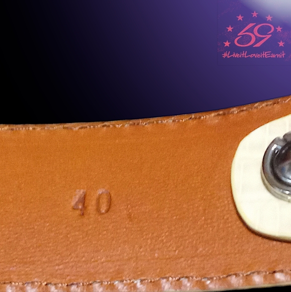 New 59 Belts | Customizable Handmade Genuine Lizard Belt | 40" Ivory | Made USA - Picture 12 of 16